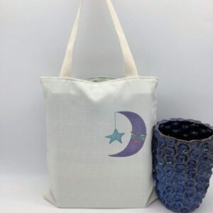 Nachhaltige Stofftragetasche mit Mond-Design